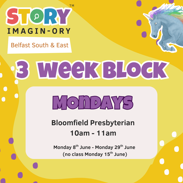 Bloomfield Presbyterian Church Hall - Monday 8th June - 3 week block - 10am - 11am